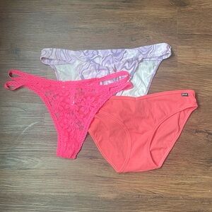PINK Victoria's Secret Pink and Lavender Panties Trio